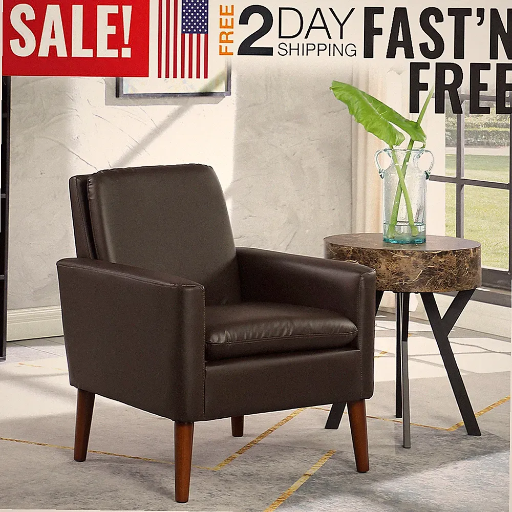 Armchair PU Leather Modern Accent Chair Single Sofa Lounge Upholstered Leisure