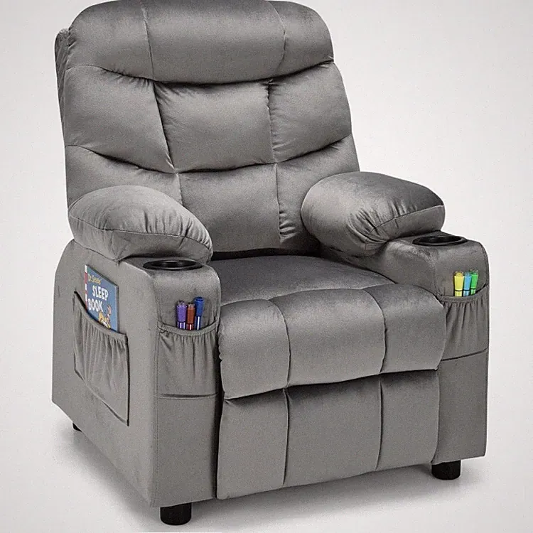 Upholstered Leather Kids' Recliner