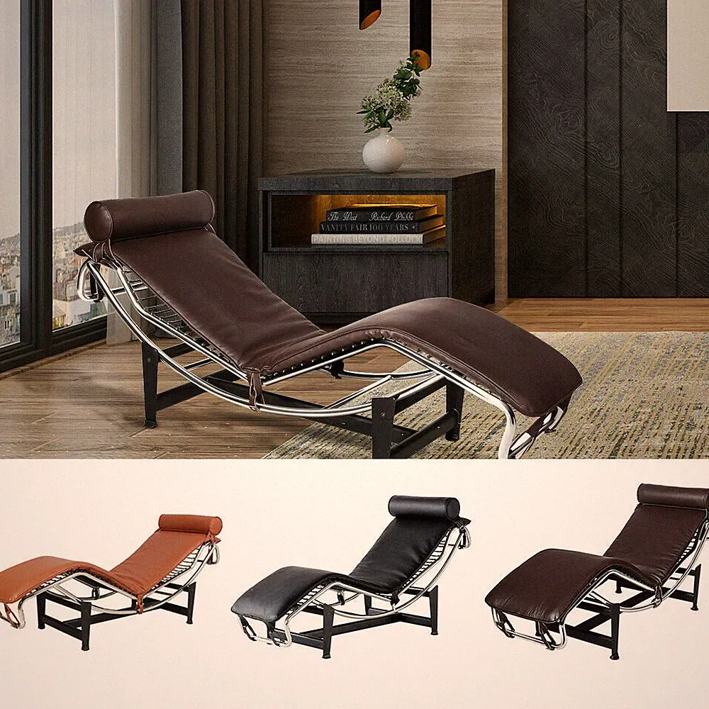 Upholstered Leather Chaise