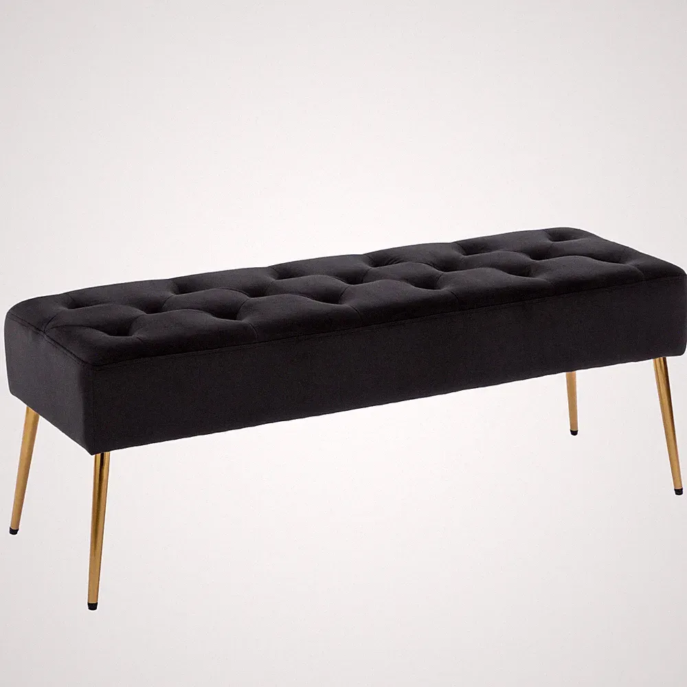 Modern Leather Upholstered Bench Velvet Bench for Bedroom Entryway Ottoman Bench