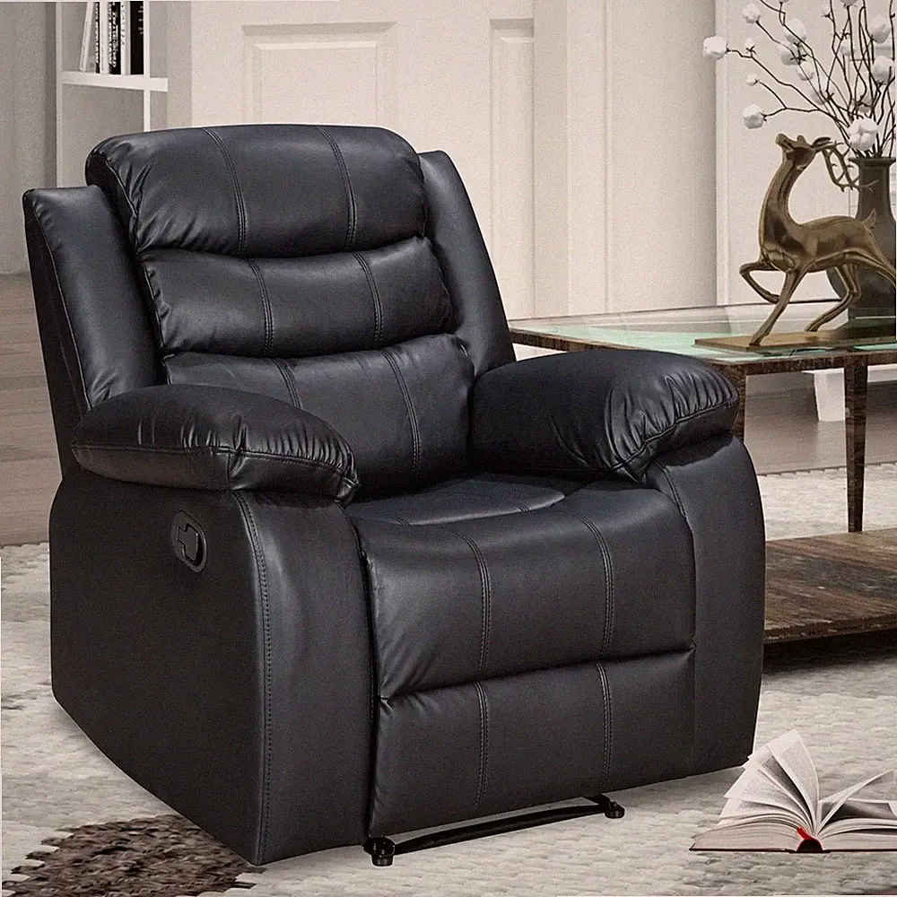 Recliner, PU Leather Manual Recliner Chair