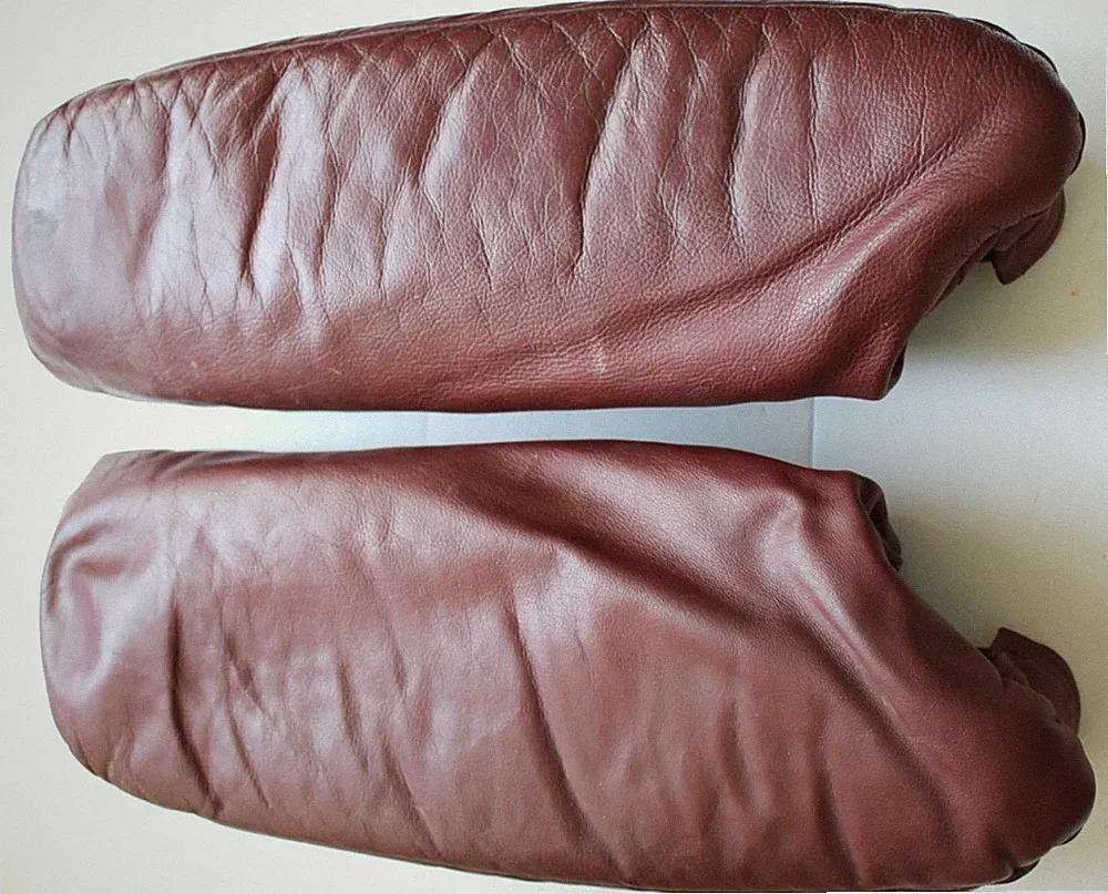 Vintage Ekornes Stressless Reno Recliner Arm Rests - Pair - Burgundy 1990s